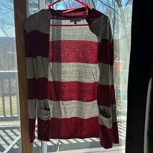Small grey and red cardigan